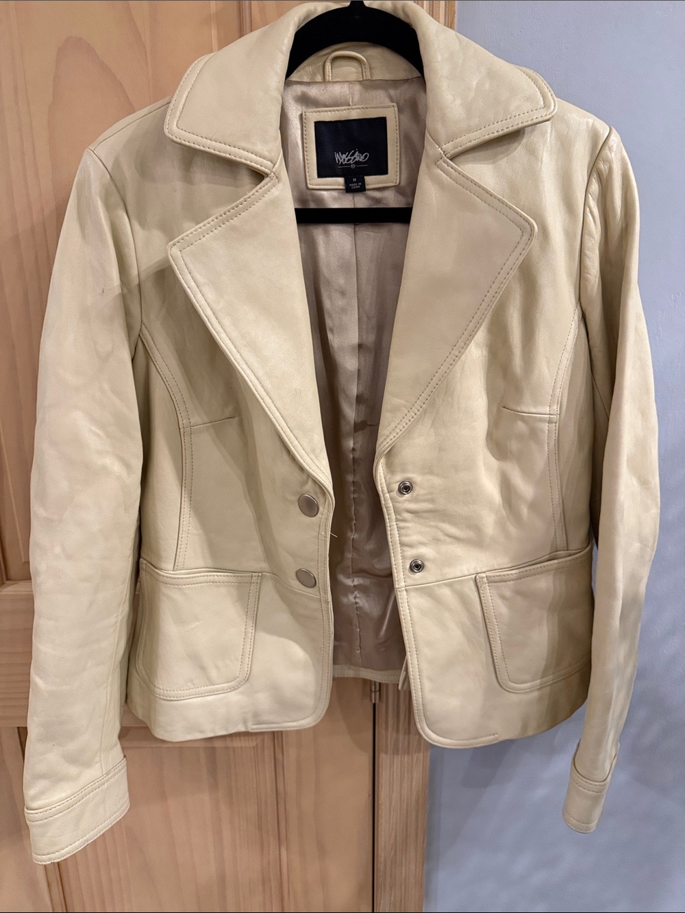 Wilsons Leather W&Co Cream Genuine Leather Jacket Women’s Medium